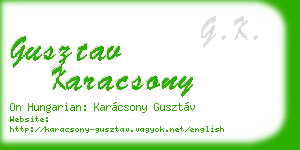 gusztav karacsony business card